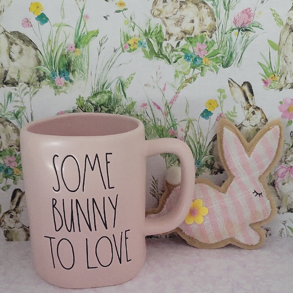 Rae Dunn Pink Ceramic Mug - Some Bunny to Love